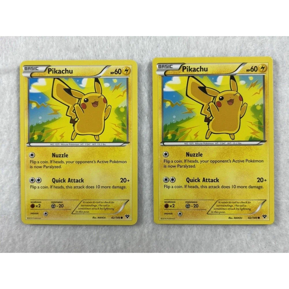 Pokémon TCG Lot 13 Cards Reverse Holo Pikachu + 7 Poison Burn Markers Preowned